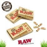 RAW Natural Pre-Rolled Filter Tips unbleached paper pack
