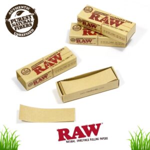 RAW Perforated Gummed Natural Rolling Filter Tips Booklet