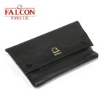 Falcon Black Leather Handrolling Pouch premium design Europe