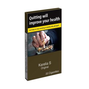 Karelia S Original Slims cigarette pack on white background.