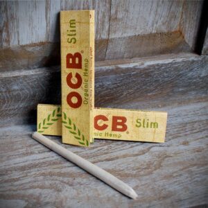 OCB Slim King Size Organic Hemp rolling papers booklet with natural gum.