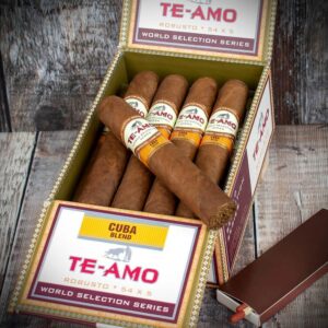 Te Amo World Selection Series Cigars premium packaging and individual sticks.