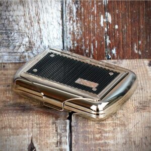 Tobacco tin with paper holder premium storage case